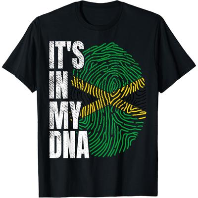 Its In My DNA Jamaican Flag Jamaica Graphic T Shirts Men Women Cotton Humor Streetwear Tee Short Sleeve Unisex Loose Clothing