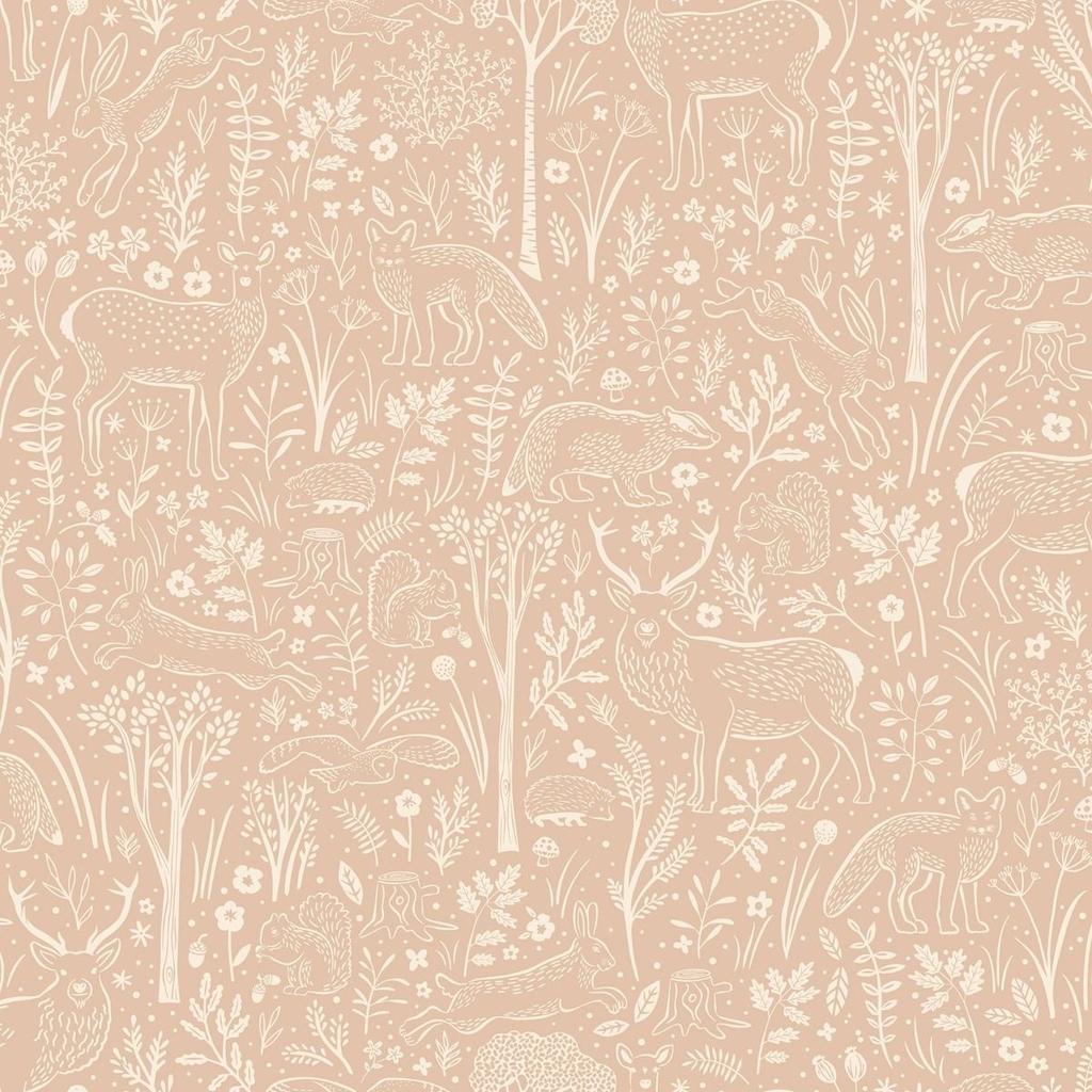 Grandeco Woodland Animals Vinyl Textured Wallpaper