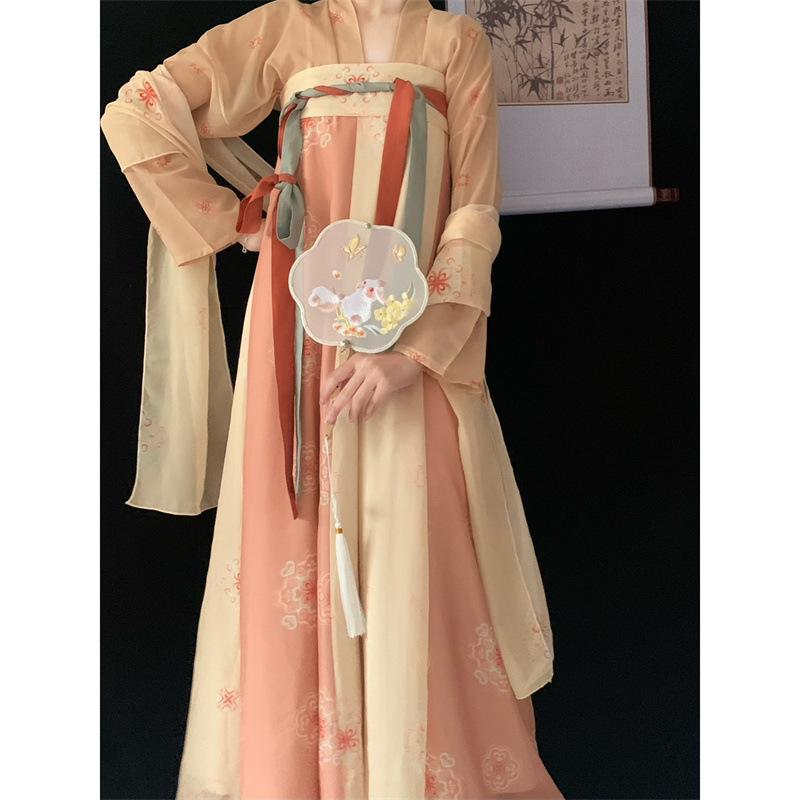 Shaking Tang Dynasty One-piece Chest-length Broken Skirt Printed and Restored Cabbage Daily Thin