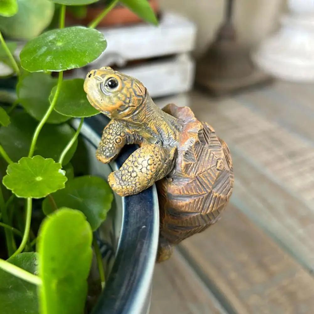 Tortoise Figure Plant Pot Hanger, Resin Hanging Turtle Statue Plant Decorations Cute Turtle Statue Figurines Planter Pot Hangers