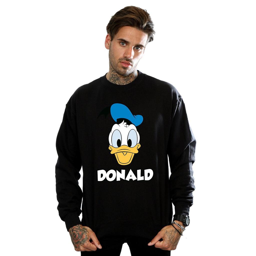 Disney Mens Donald Duck Face Sweatshirt