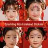 2026 Year of the Horse Non-toxic Glitter Tattoo Stickers for Kids: Colorful Face and Forehead Designs