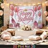 Party Backdrop Birthday Heart Pink Photo Booth Background Front Door Decor