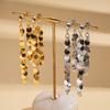 18k Real Gold Electroplated Metallic Geometric Sequins Silver Needle Earrings Personalized Fashion Earrings