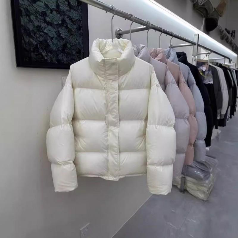 Womens Short Puffer Jacket With 90% White Duck Down Fill Warm Winter Coat Slim Fit Loose Style