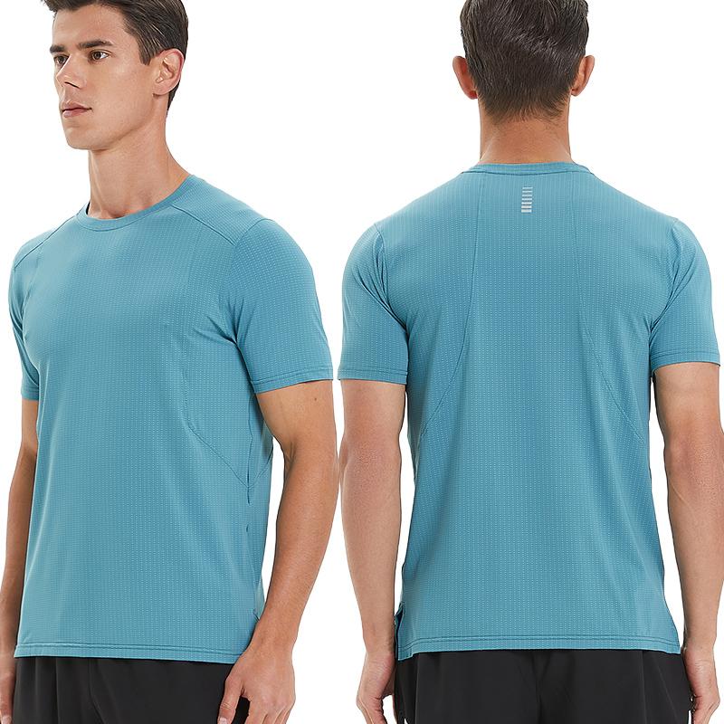 Men Summer Fitness T-shirt Slim Short-sleeved Tops Basketball and Football Training Clothes Sports Quick-drying Short Sleeved