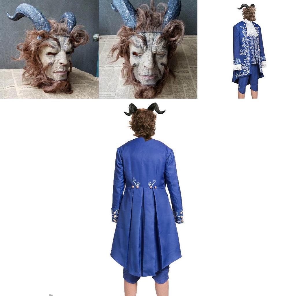 Exquisite Beauty And The Beast Costume Adult Cosplay Prince Adam Clothes Set For Halloween Parties