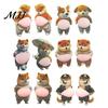 Anti-collision Sticker 1 Pair 3D Belly Dog Anxiety Stress Relief Elastic Tummy Cartoon Puppy Decal Fat Animal