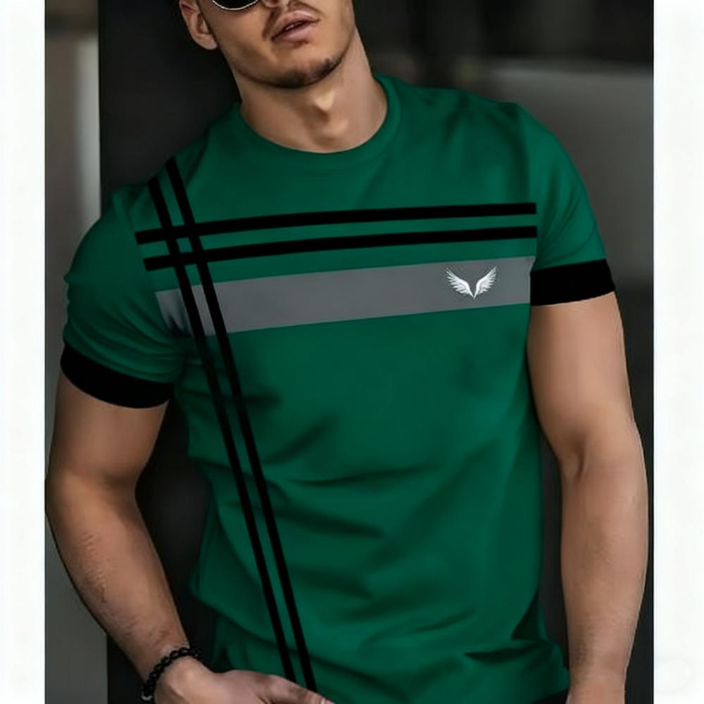 Men's Casual Plus Size Short T-shirt Men's Round Neck Short T-shirt