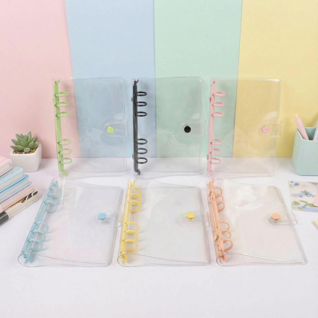 Transparent PVC A5 Planner Cover with Refillable Binder & Zipper Bag