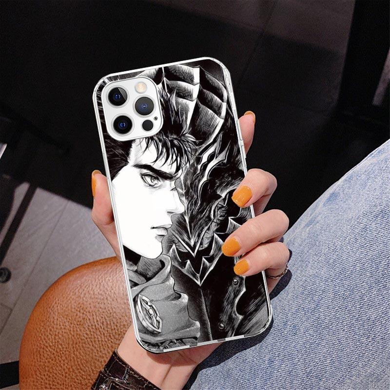 Black White G-Guts B-Berserks Phone Case For iPhone 13 12 Mini 11 Pro Max XS XR X SE 7 8 Plus 5S 5 6S 6 Gift Print Cover Fundas