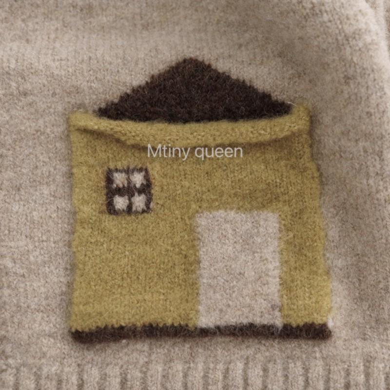 Tiny Queen Kids Wool Blend Cartoon Cardigan Cute Knit Top Boys Girls Winter