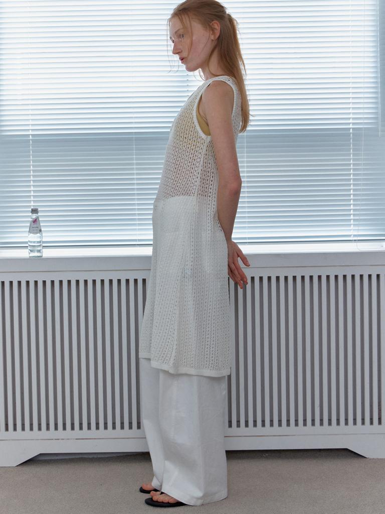 Elssibeui Crochet Knit Cover-Up Dress_White