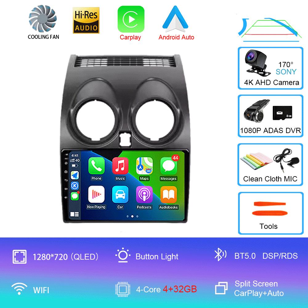 Android 14 Car Radio For Nissan Qashqai 1 J10 2005 - 2015 Multimedia Stereo Video Player Navigation GPS 4G WIFI 360 Camera 9''