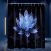 Black And Gold Shower Curtain Lotus Flower For Bathroom Decor Decorative Yellow Golden Floral Bath Curtain Set With Hooks