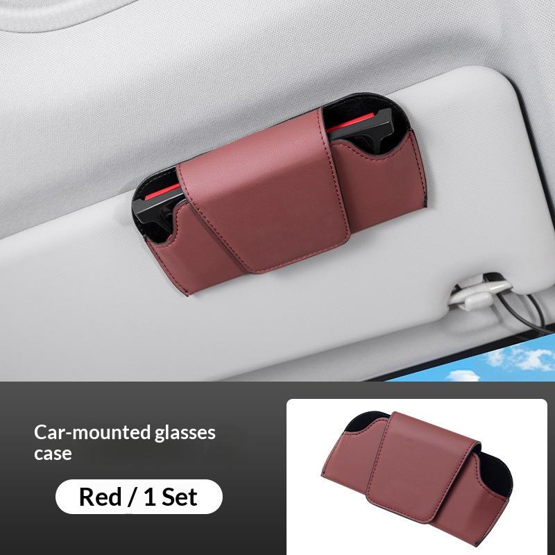 Car Sun Visor Sunglasses Clip Car Glasses Holder Storage Box Auto Interior Ticket Card Organizer Eyeglasses Case