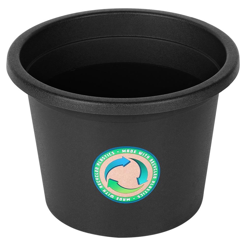 Garden Pot Outdoor Plastic Round Pot Black 23x16.5 cm