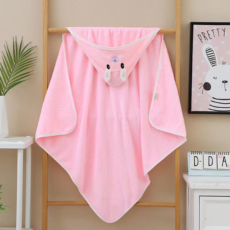 

Детское полотенце с капюшоном из кораллового флиса и пеленка для новорожденного с мультяшной вышивкой 80x80 cm