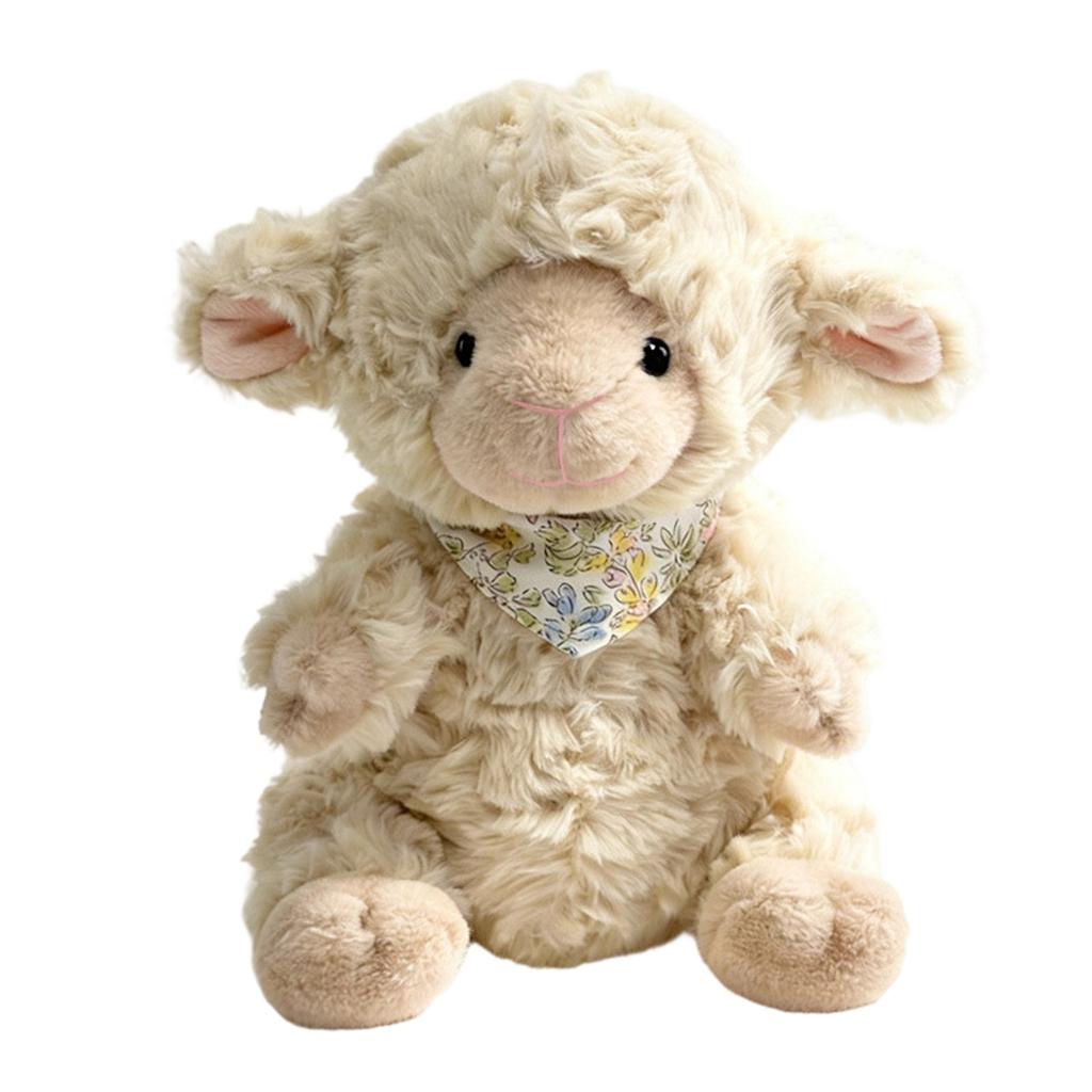 Plush Sheep Stuffed Animal Soft Toy Realistic Faux Wool Fabric Sitting Design Suitable for Kids and Collectors Gift or Home Decoration