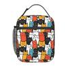 Cartoon Cute Colorful Cat Insulated Lunch Bag for Women Office Cooler Thermal Food Box Tote Portable Lunch Boxes Container
