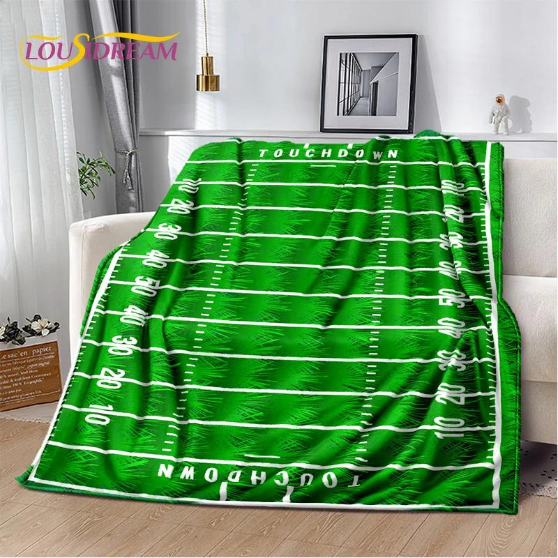 Rugby Field Rugby 2025 Style New American Football Cartoon Soft Blanket,Soft Throw Blanket for Home Bedroom Bed Sofa Travel Kids