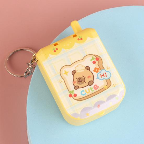 Electric Maze Keychain Toy Sound And Light Interaction Mini Puzzle Game Cute Cartoon Style Portable Decompression Tool Gift for Kids Boys