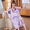 Pajamas Women's Summer Thin Pajamas Short Sleeves Large Size Fat Mm Medium and Long Pajamas Pajamas Loungewear