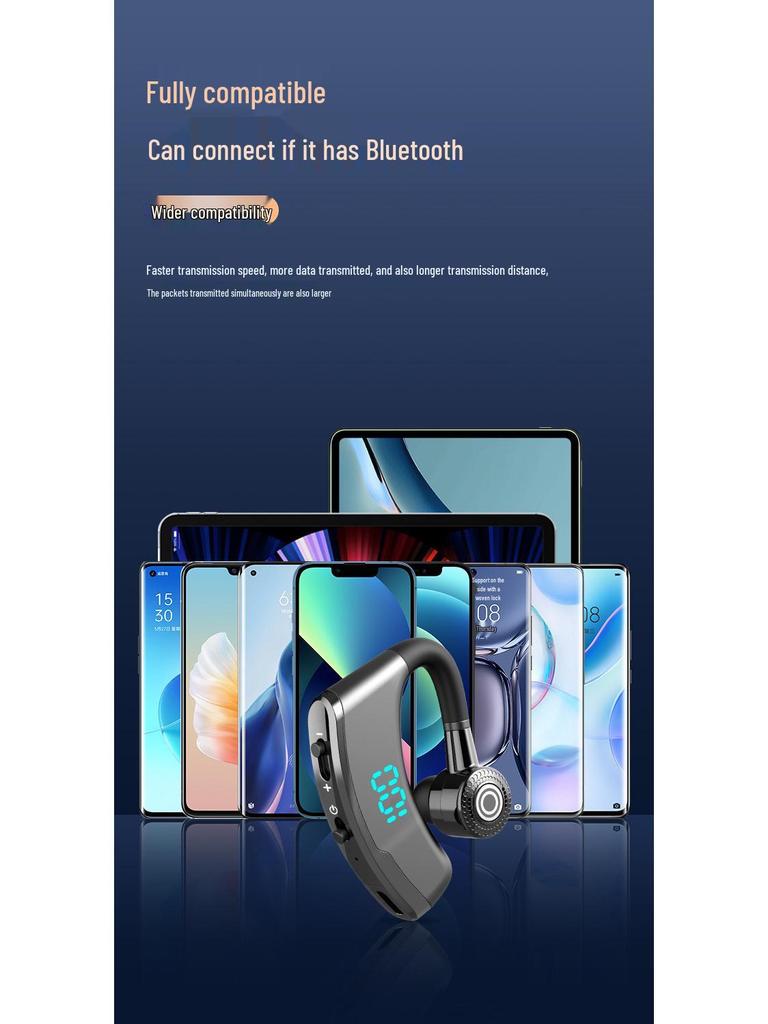 V9 Wireless Bluetooth Earphones: Low Latency, Ear-hook Design, Long Battery Life, Ideal for Gaming, Business, Sports, and In-ear Use