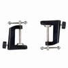 Abaodam 2-Piece Aluminum Alloy Microphone Clamp Holder Base Non-slip Desk Clamp Black