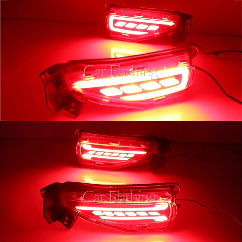 1 Set LED Reflector For Toyota Fortuner SW4 2015 2016 2017 2018 Rear Bumper Light Fog Lamp Brake Light Turn Signal