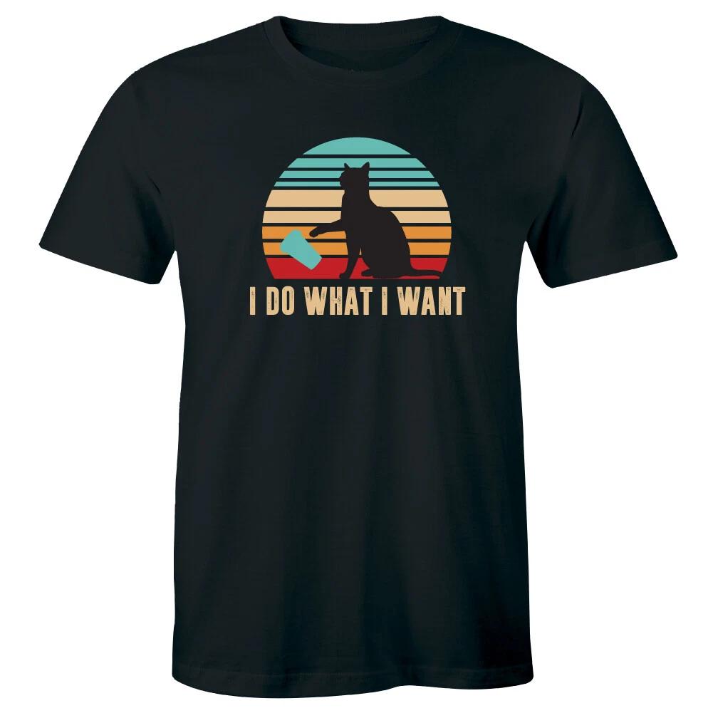 

I Do What I Want Vintage Men s T-Shirt Funny Cat Lovers Shirt Gift for Him 2XL