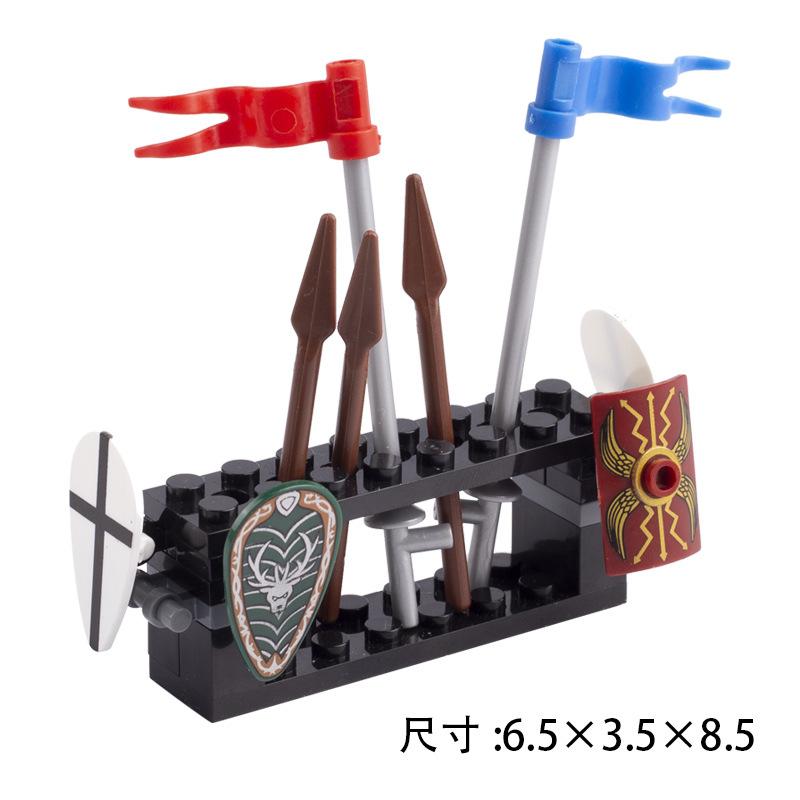 Medieval Castle Military Scene Roman Soldier Miniature Siege Weapon Small Particle Building Block Ornament Toy