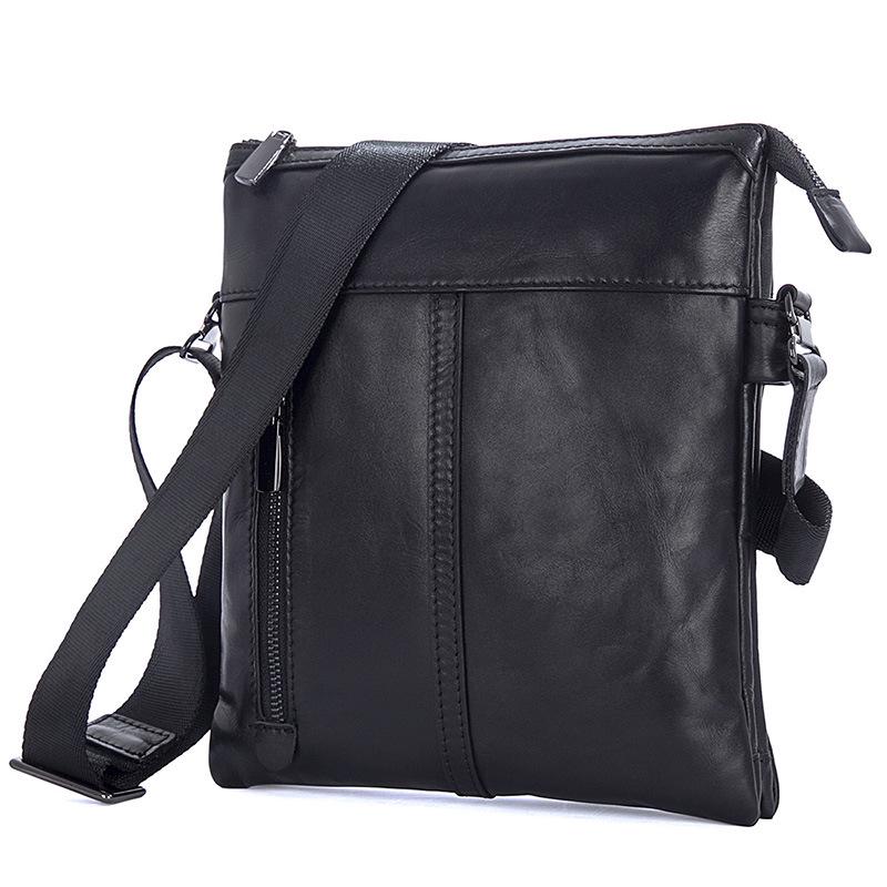 Men's Genuine Leather Casual Messenger Bag for 9.7 Inch iPad - First Layer Cowhide