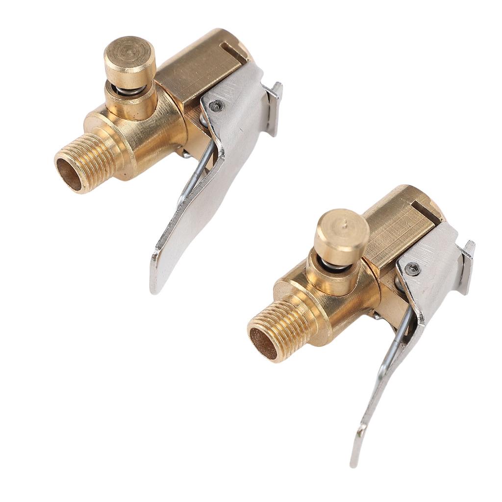 2PCS Tire   Chuck with Clip Adapter Brass Locking Tire Inflator Hose Adapter Anti Leakage Clip On Tire Chucks