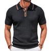 Camisas Polo de Punto para Hombre Manga Corta Camisa de Punto Acanalado Verano Ligero Casual Camisas de Golf Camisas Polo de Punto Camisetas de Punto Texturizadas para Hombre