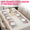 Highland Cow Placemats Set of 6,12x18 Inch Watercolor Floral Linen Place Mat Washable Stain Resistant Table Mats