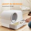 Cat Litter Box with Lid, Scoop, Pull-out Tray, 2 Activated Carbon Filters, for Cats Up To 5 Kg, 59x39.5x39.5cm, White+Grey
