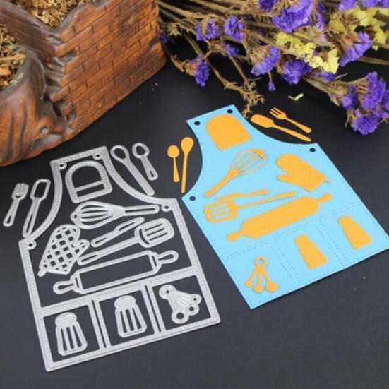 Delantal Utensilios de Cocina Troqueles de Corte de Metal Plantilla Álbum de Recortes Tarjeta de Felicitación Herramienta DIY