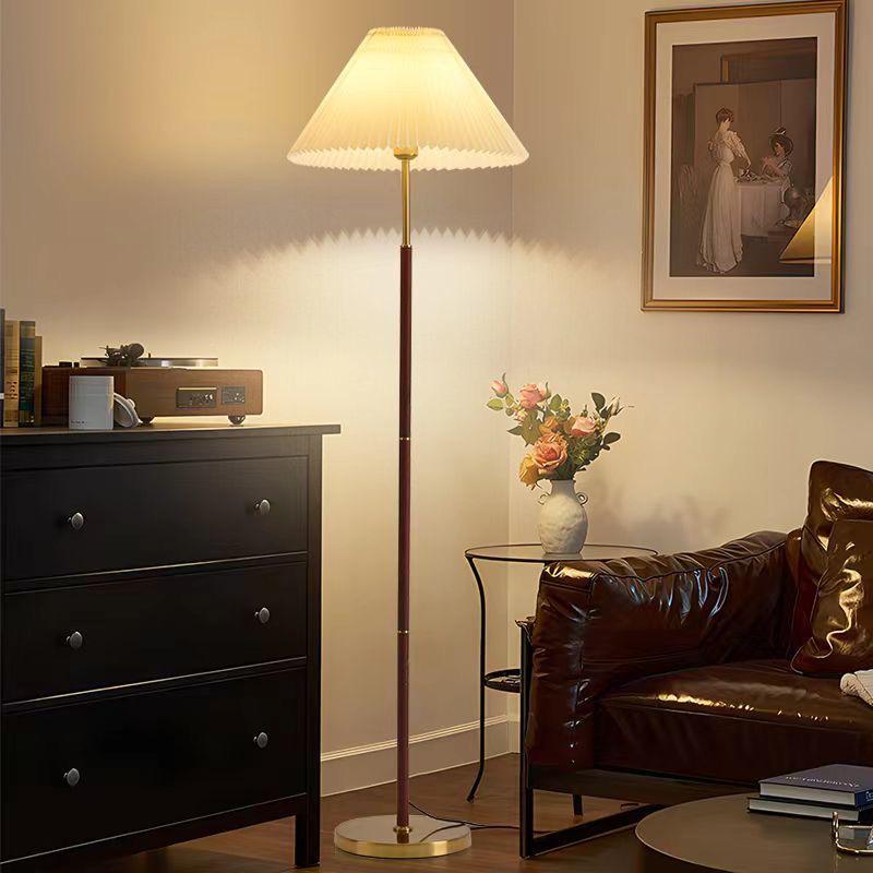 Retro Pleated Floor Lamp for Living Room or Bedroom - Eye-Protective, Luxury, and Simple Design