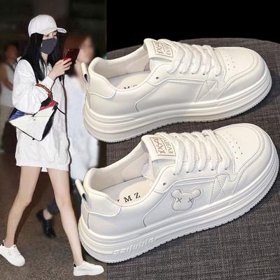 Genuine Leather Platform White Shoes Women's Spring and Autumn New Versatile Casual Sneaker Board Shoes Summer Women's Breathable Shoes