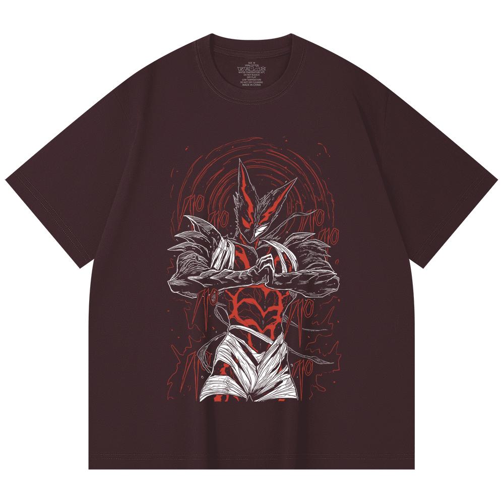 230 Gsm 100% Cotton One Punch Man V3 Garou Print Unisex Heavy Cotton T Shirt 2XL