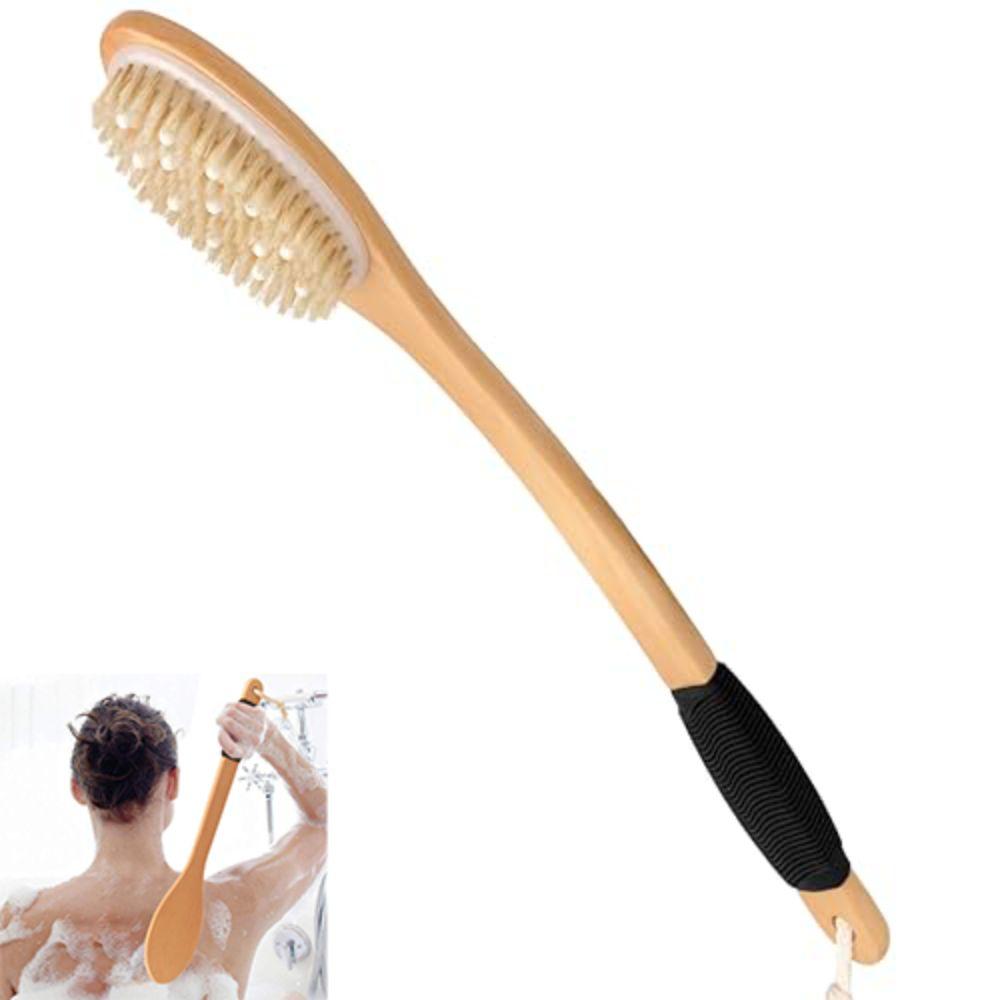 

Long Handle Shower Brush Wooden Body Bath Brushes New Back Scrubber Brush for Men Women