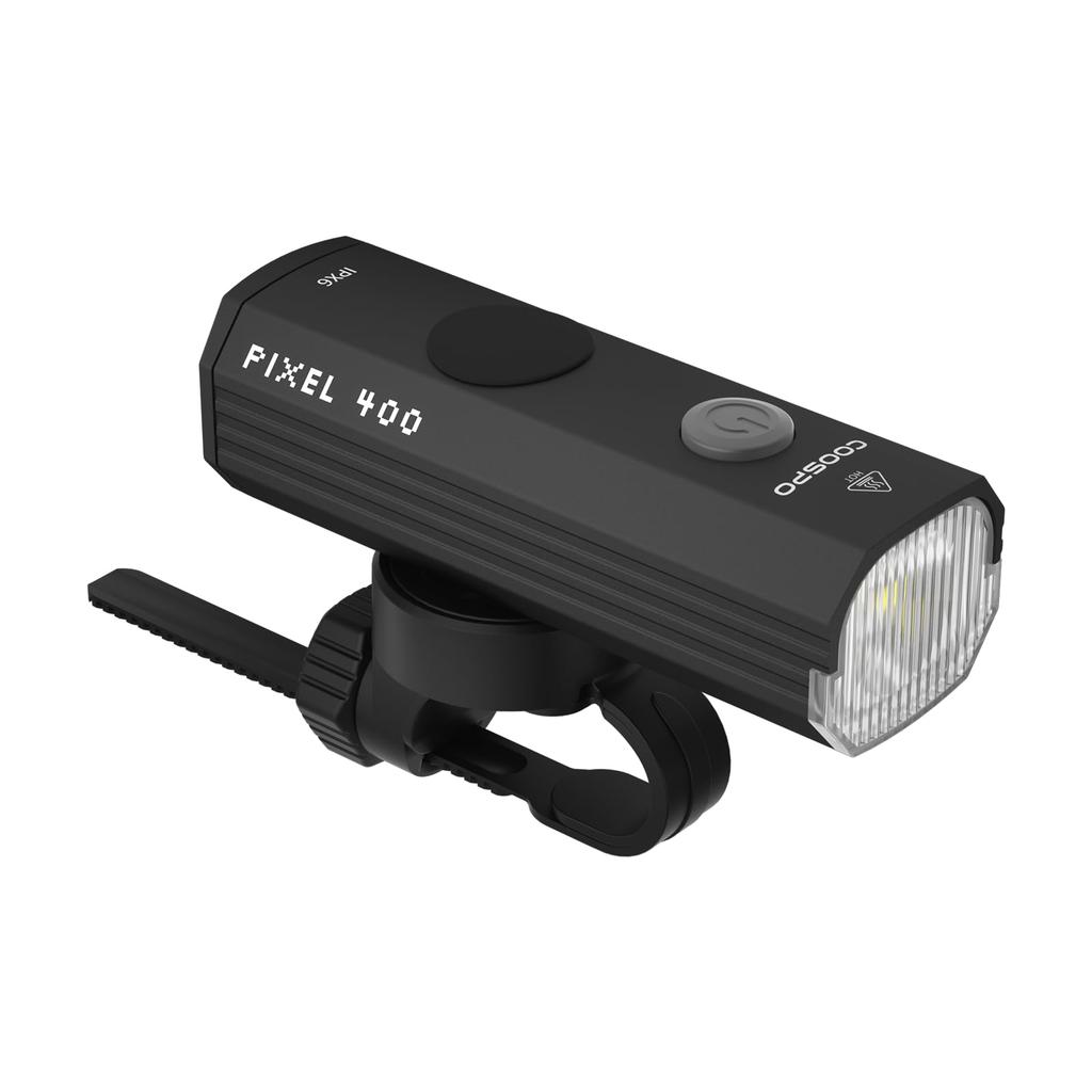 COOSPO PIXEL Bicycle 400 IP67 4 Lighting High Rechargeable Front Compact Design for Nighttime Compatible with Road Mountain and City Bikes Light,