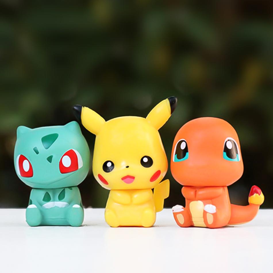 6-8 Pcs/set Pok É Mon Action Dolls Mini Series Pikachu Figure Anime Models Desktop Decorations Pok É Mon Toys Birthday Gifts