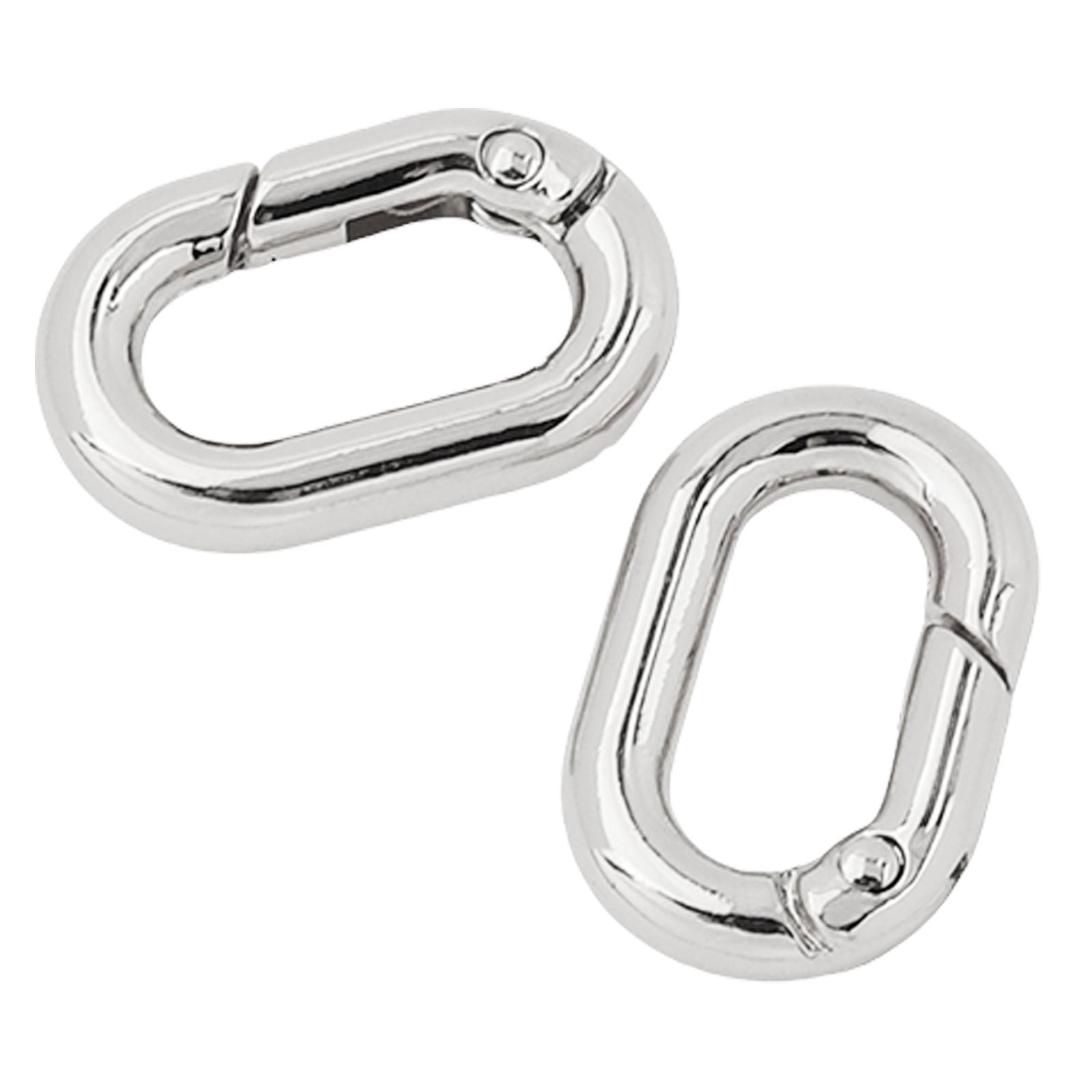 

2 Pieces Metal Oval Rings Buckles Spring Key Rings Spring Keyring Buckles Bag Accessories for Purse Bag Handbag Straps 2 срібний