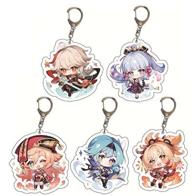 Cute Cartoon Anime Genshin Impact Keychain Kazuha Ayaka Character Car Pendant Arcylic Key Chain Women Accessories Bag Pendant Key Ring Jewelry