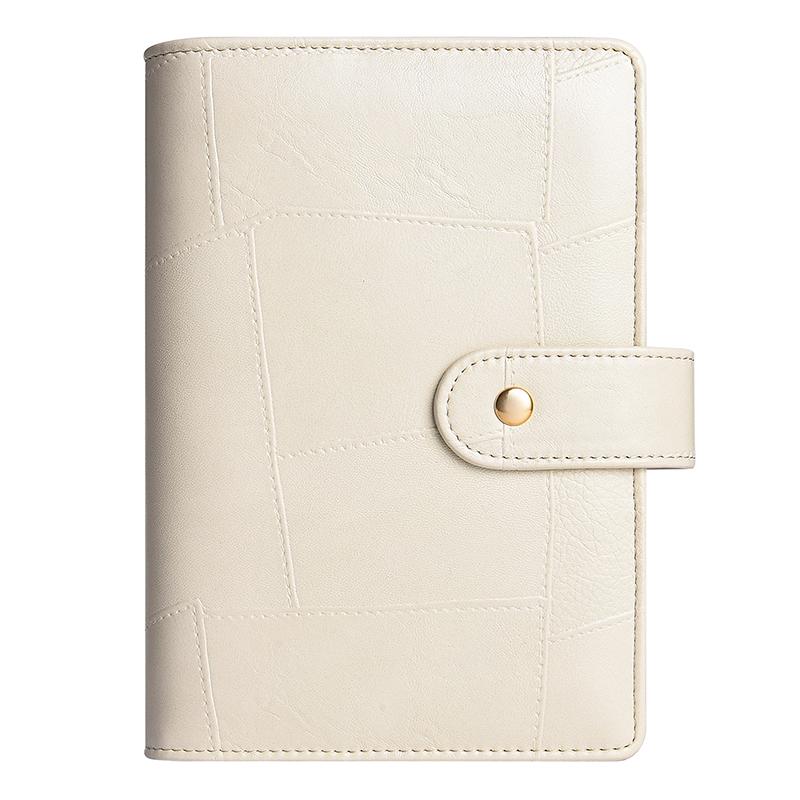 A6 Splicing Retro Style PU Leather DIY Binder Notebook Only Cover Diary Books Schedule Covers School Stationery