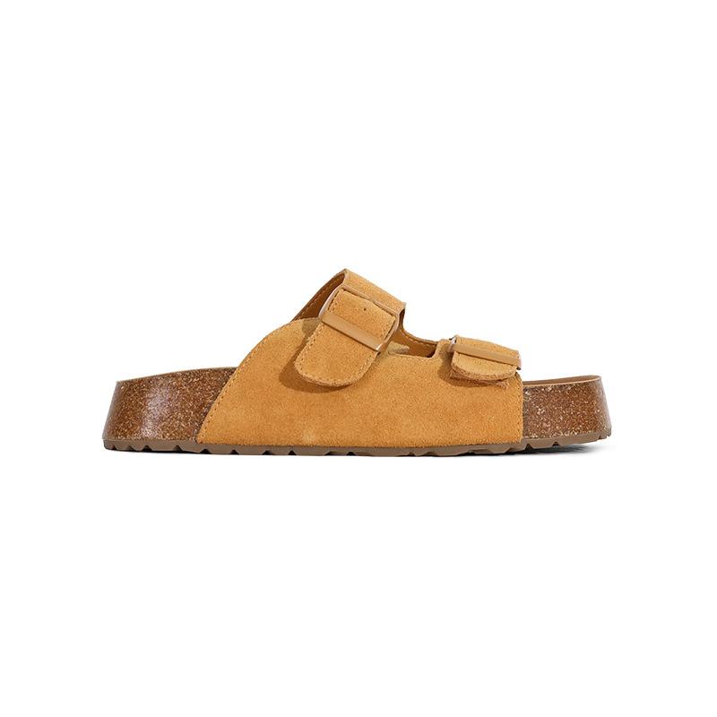 Classic~ Open-toed neck Ken shoes with platform buckle strap Boboken slippers 2025 summer new versatile one-word drag outer wear