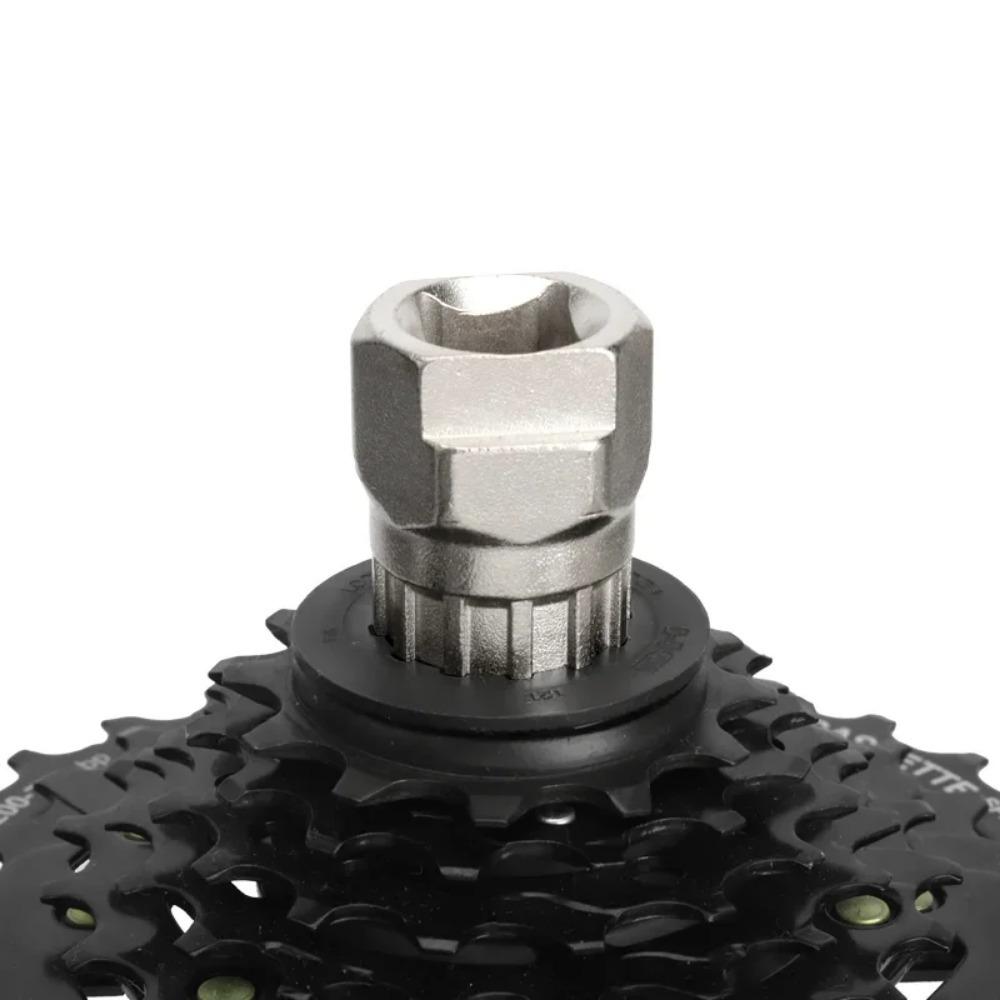 Bike Flywheel Removal Tool Kit with Cassette Wrench 12 Teeth MTB Cassette Sprocket Removal Wrench Portable Bicycle Repair Tools