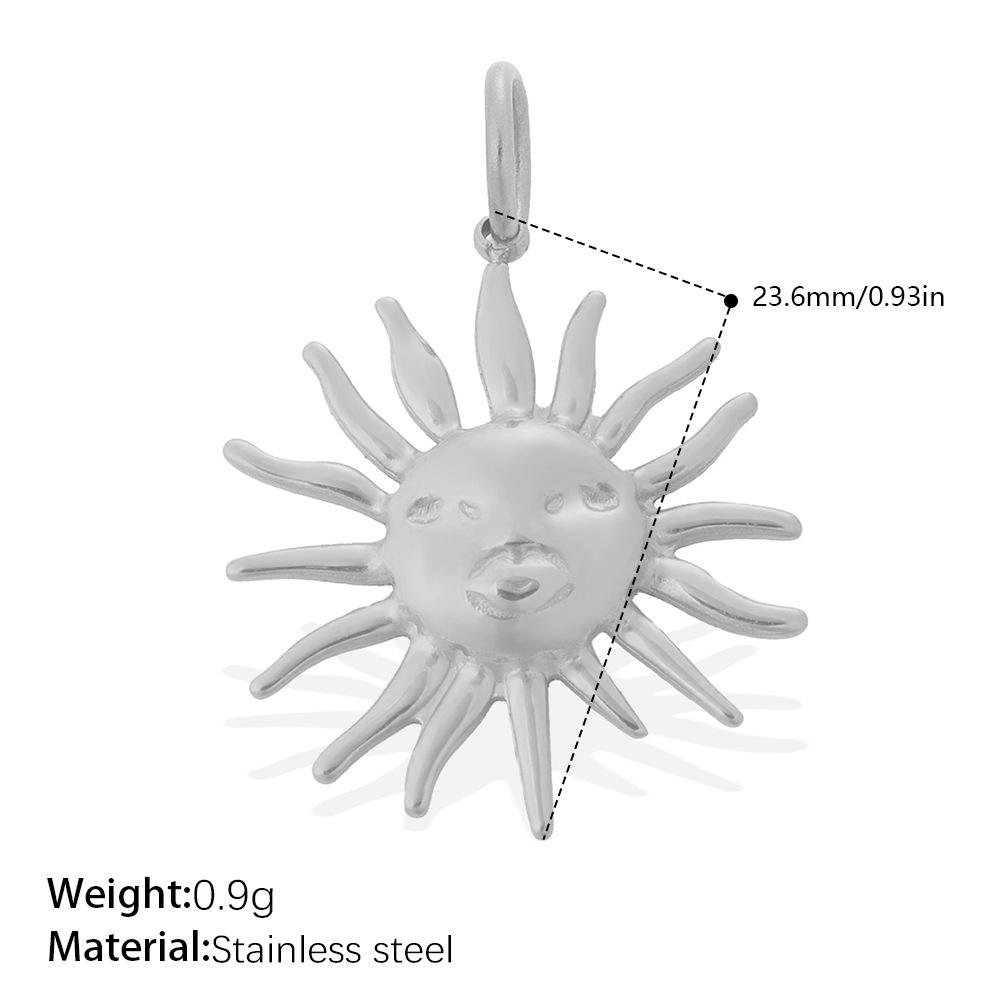 European & American Stainless Steel Sun Design Niche Jewelry - Luxurious, Non-Fading Star Gold for Women